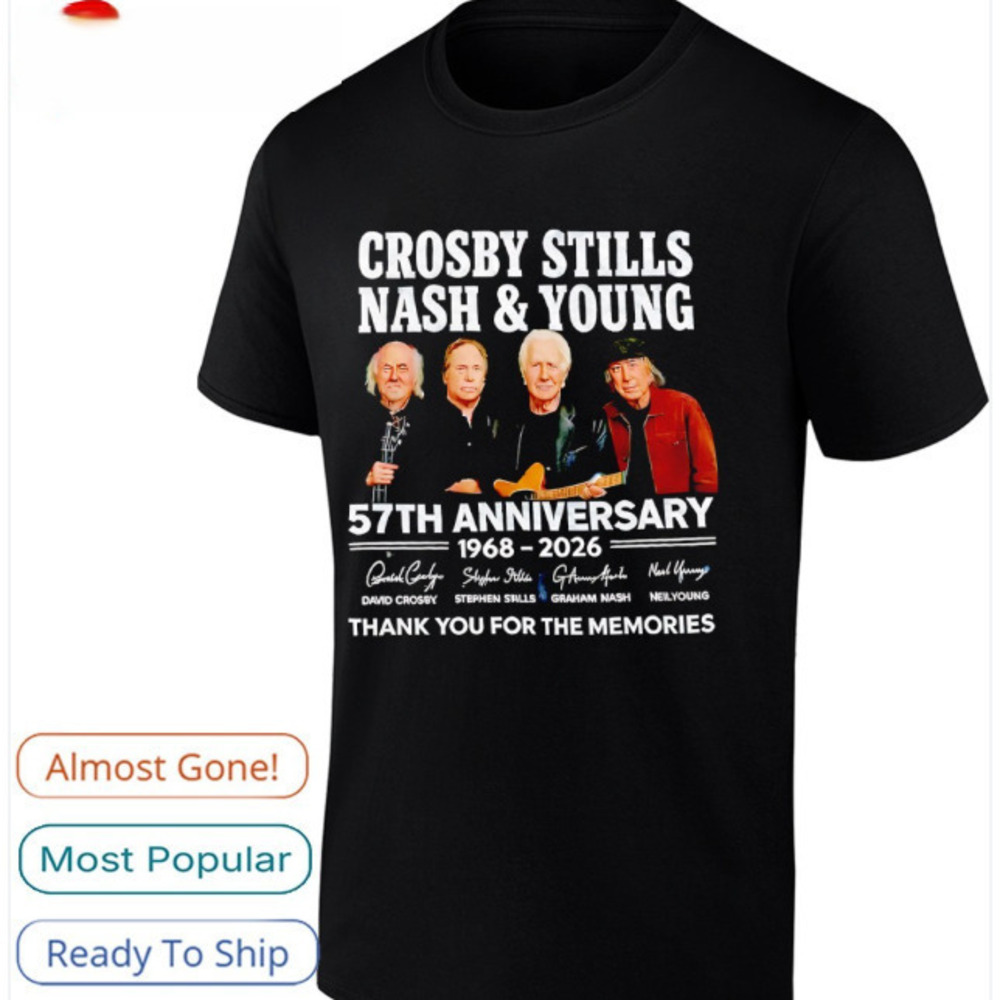 Crosby Stills Nash And Young 57th Anniversary 1968 2026 Signature Shirt